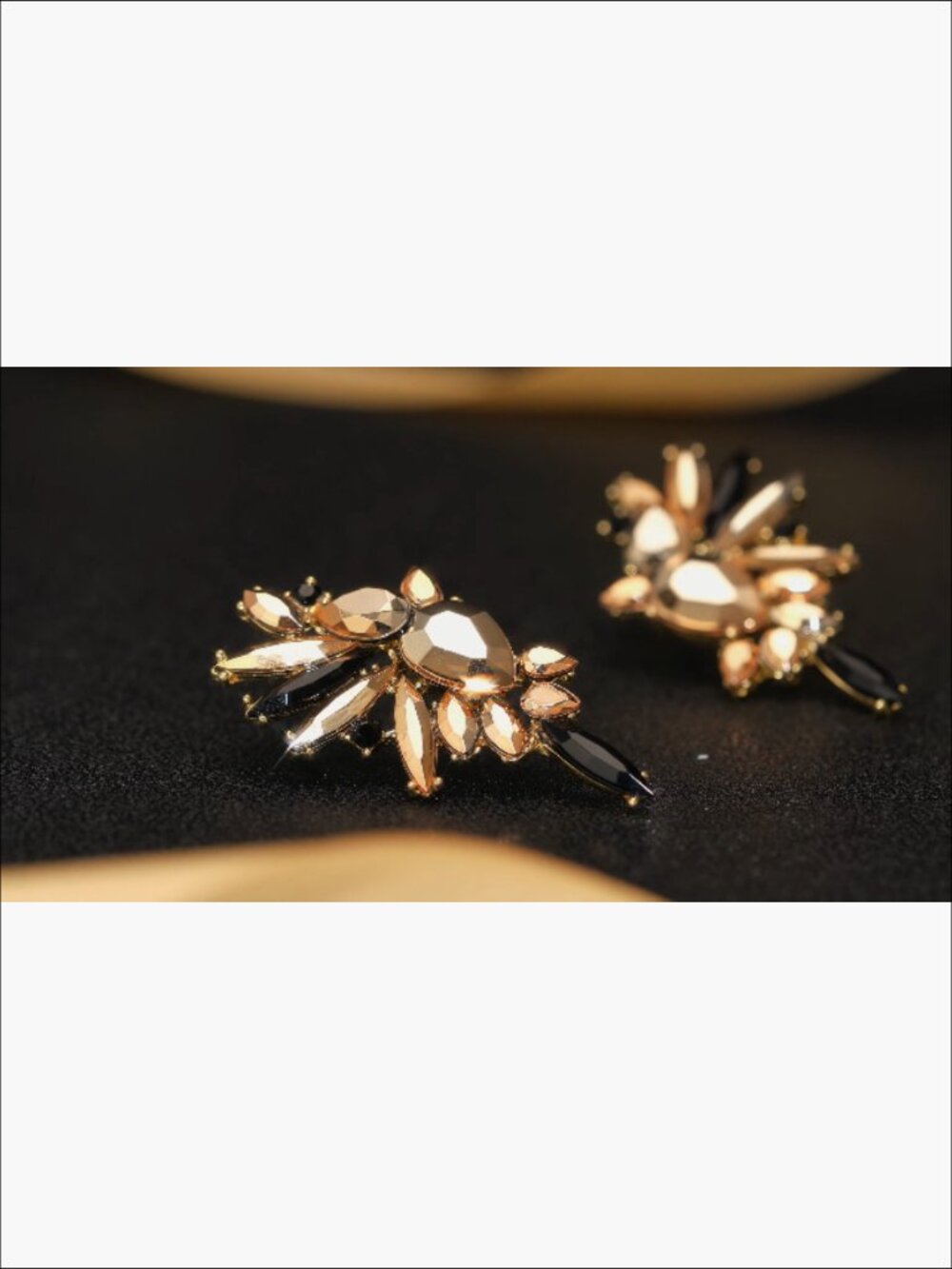 Vintage Rhinestone Statement Drop Dangle Crystal Earrings, Bling Cluster - Picture 7 of 7